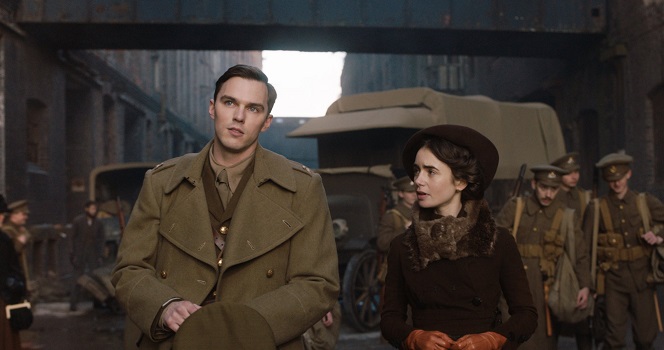 Nicholas Hoult and Lily Collins in the film TOLKIEN. Photo Courtesy of Fox Searchlight Pictures. © 2019 Twentieth Century Fox Film Corporation All Rights Reserved